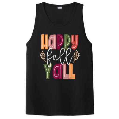 Happy Fall Yall Pumpkin Thanksgiving Halloween Cute Women PosiCharge Competitor Tank