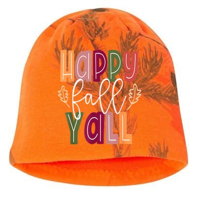 Happy Fall Yall Pumpkin Thanksgiving Halloween Cute Women Kati - Camo Knit Beanie