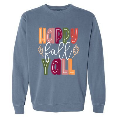 Happy Fall Yall Pumpkin Thanksgiving Halloween Cute Women Garment-Dyed Sweatshirt