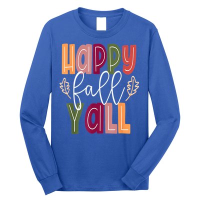Happy Fall Yall Pumpkin Thanksgiving Halloween Cute Women Long Sleeve Shirt