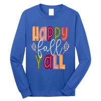 Happy Fall Yall Pumpkin Thanksgiving Halloween Cute Women Long Sleeve Shirt