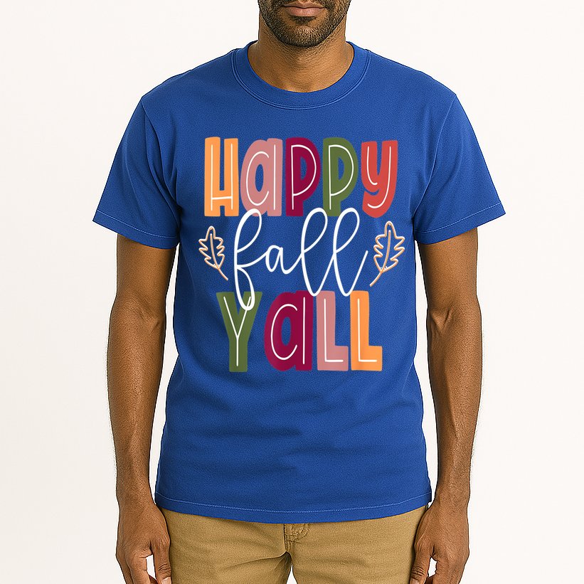 Happy Fall Yall Pumpkin Thanksgiving Halloween Cute Women Tall T-Shirt