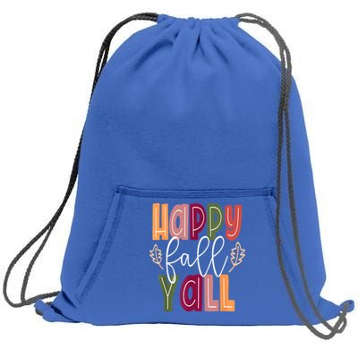 Happy Fall Yall Pumpkin Thanksgiving Halloween Cute Women Sweatshirt Cinch Pack Bag