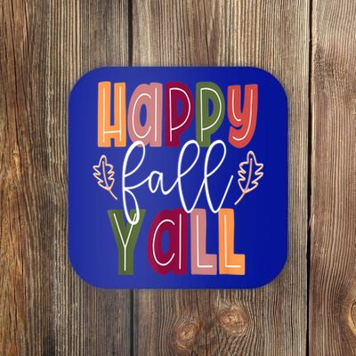 Happy Fall Yall Pumpkin Thanksgiving Halloween Cute Women Coaster