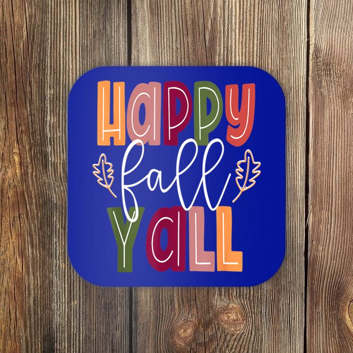 Happy Fall Yall Pumpkin Thanksgiving Halloween Cute Women Coaster