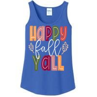 Happy Fall Yall Pumpkin Thanksgiving Halloween Cute Women Ladies Essential Tank