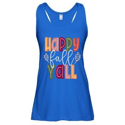 Happy Fall Yall Pumpkin Thanksgiving Halloween Cute Women Ladies Essential Flowy Tank