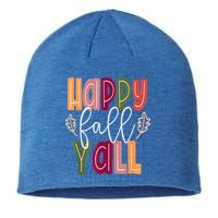 Happy Fall Yall Pumpkin Thanksgiving Halloween Cute Women Sustainable Beanie