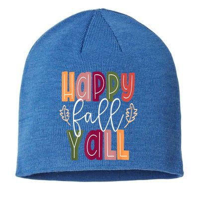 Happy Fall Yall Pumpkin Thanksgiving Halloween Cute Women Sustainable Beanie