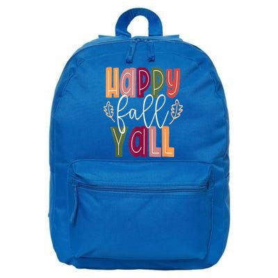 Happy Fall Yall Pumpkin Thanksgiving Halloween Cute Women 16 in Basic Backpack