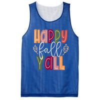 Happy Fall Yall Pumpkin Thanksgiving Halloween Cute Women Mesh Reversible Basketball Jersey Tank