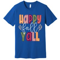 Happy Fall Yall Pumpkin Thanksgiving Halloween Cute Women Premium T-Shirt