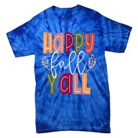 Happy Fall Yall Pumpkin Thanksgiving Halloween Cute Women Tie-Dye T-Shirt