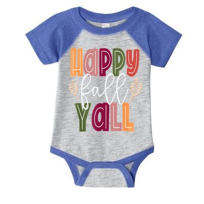 Happy Fall Yall Pumpkin Thanksgiving Halloween Cute Women Infant Baby Jersey Bodysuit