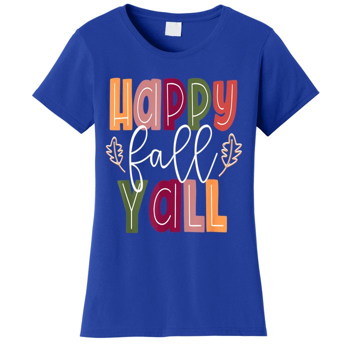 Happy Fall Yall Pumpkin Thanksgiving Halloween Cute Women Women's T-Shirt