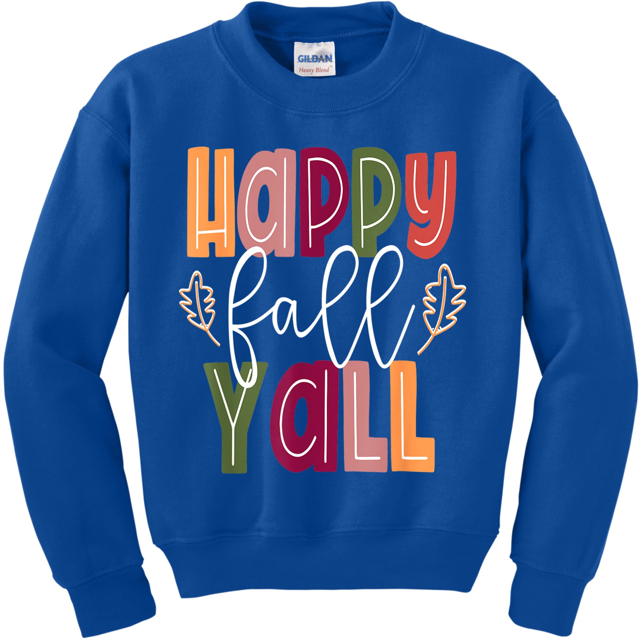 Happy Fall Yall Pumpkin Thanksgiving Halloween Cute Women Kids Sweatshirt