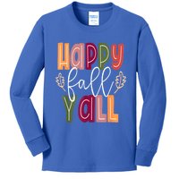 Happy Fall Yall Pumpkin Thanksgiving Halloween Cute Women Kids Long Sleeve Shirt