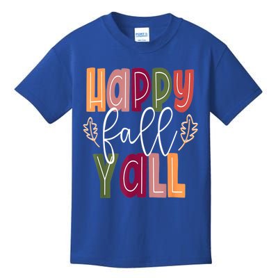 Happy Fall Yall Pumpkin Thanksgiving Halloween Cute Women Kids T-Shirt