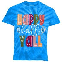 Happy Fall Yall Pumpkin Thanksgiving Halloween Cute Women Kids Tie-Dye T-Shirt