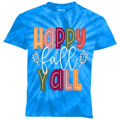 Happy Fall Yall Pumpkin Thanksgiving Halloween Cute Women Kids Tie-Dye T-Shirt