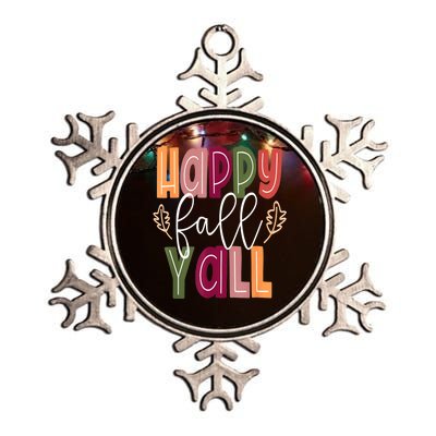 Happy Fall Yall Pumpkin Thanksgiving Halloween Cute Women Metallic Star Ornament