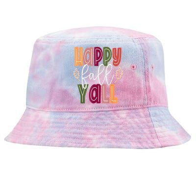 Happy Fall Yall Pumpkin Thanksgiving Halloween Cute Women Tie-Dyed Bucket Hat