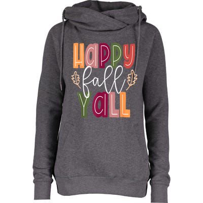 Happy Fall Yall Pumpkin Thanksgiving Halloween Cute Women Womens Funnel Neck Pullover Hood