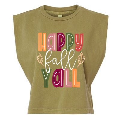 Happy Fall Yall Pumpkin Thanksgiving Halloween Cute Women Garment-Dyed Women's Muscle Tee