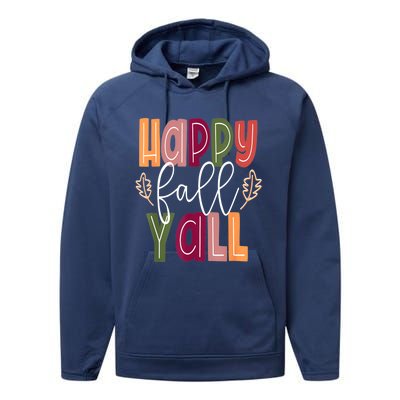 Happy Fall Yall Pumpkin Thanksgiving Halloween Cute Women Performance Fleece Hoodie