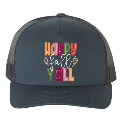 Happy Fall Yall Pumpkin Thanksgiving Halloween Cute Women Yupoong Adult 5-Panel Trucker Hat