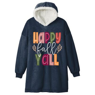 Happy Fall Yall Pumpkin Thanksgiving Halloween Cute Women Hooded Wearable Blanket