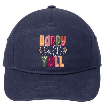 Happy Fall Yall Pumpkin Thanksgiving Halloween Cute Women 7-Panel Snapback Hat