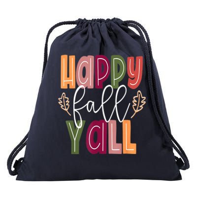 Happy Fall Yall Pumpkin Thanksgiving Halloween Cute Women Drawstring Bag