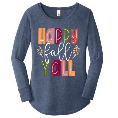 Happy Fall Yall Pumpkin Thanksgiving Halloween Cute Women Women's Perfect Tri Tunic Long Sleeve Shirt