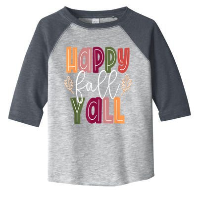 Happy Fall Yall Pumpkin Thanksgiving Halloween Cute Women Toddler Fine Jersey T-Shirt