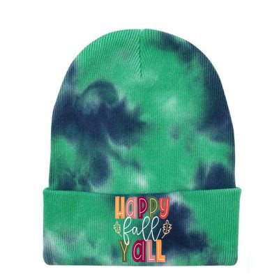 Happy Fall Yall Pumpkin Thanksgiving Halloween Cute Women Tie Dye 12in Knit Beanie