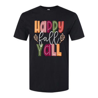 Happy Fall Yall Pumpkin Thanksgiving Halloween Cute Women Softstyle CVC T-Shirt