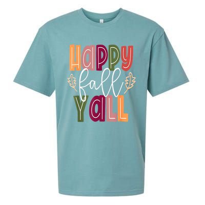 Happy Fall Yall Pumpkin Thanksgiving Halloween Cute Women Sueded Cloud Jersey T-Shirt