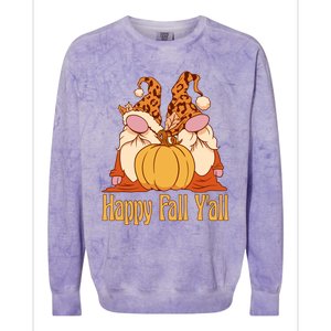 Happy Fall YAll Autumn Gnomes Pumpkin Spice Fall Leaves Colorblast Crewneck Sweatshirt