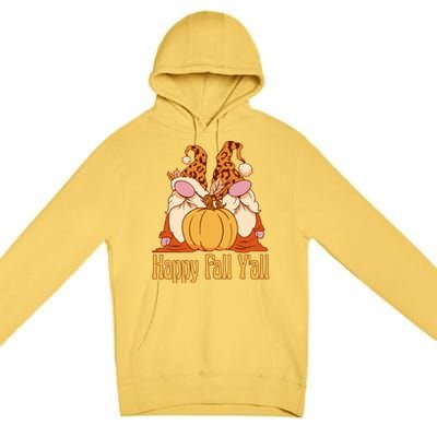 Happy Fall YAll Autumn Gnomes Pumpkin Spice Fall Leaves Premium Pullover Hoodie