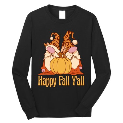 Happy Fall YAll Autumn Gnomes Pumpkin Spice Fall Leaves Long Sleeve Shirt