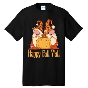 Happy Fall YAll Autumn Gnomes Pumpkin Spice Fall Leaves Tall T-Shirt