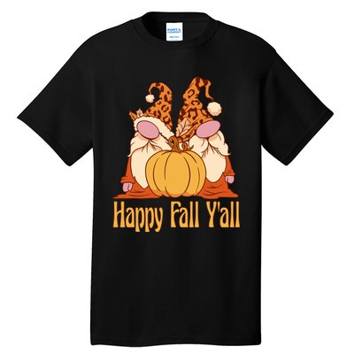 Happy Fall YAll Autumn Gnomes Pumpkin Spice Fall Leaves Tall T-Shirt