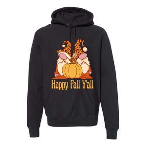 Happy Fall YAll Autumn Gnomes Pumpkin Spice Fall Leaves Premium Hoodie