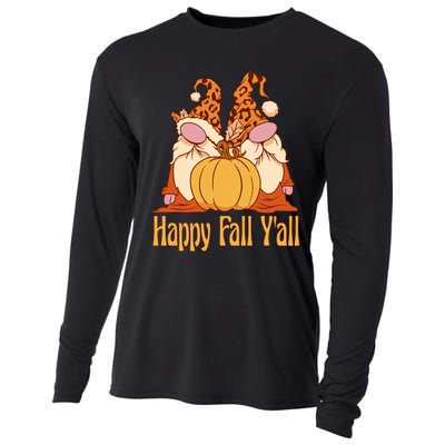 Happy Fall YAll Autumn Gnomes Pumpkin Spice Fall Leaves Cooling Performance Long Sleeve Crew