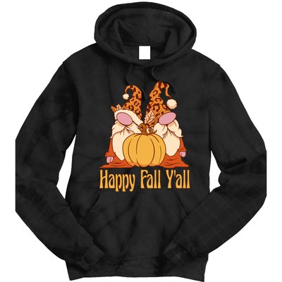 Happy Fall YAll Autumn Gnomes Pumpkin Spice Fall Leaves Tie Dye Hoodie