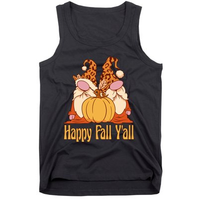 Happy Fall YAll Autumn Gnomes Pumpkin Spice Fall Leaves Tank Top