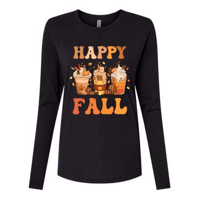 Happy Fall YAll Autumn Halloween Pumpkin Spice Latte Womens Cotton Relaxed Long Sleeve T-Shirt