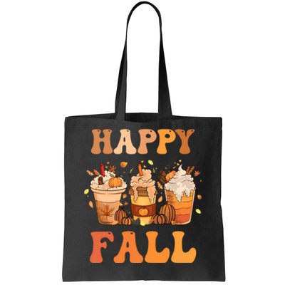 Happy Fall YAll Autumn Halloween Pumpkin Spice Latte Tote Bag