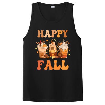 Happy Fall YAll Autumn Halloween Pumpkin Spice Latte PosiCharge Competitor Tank